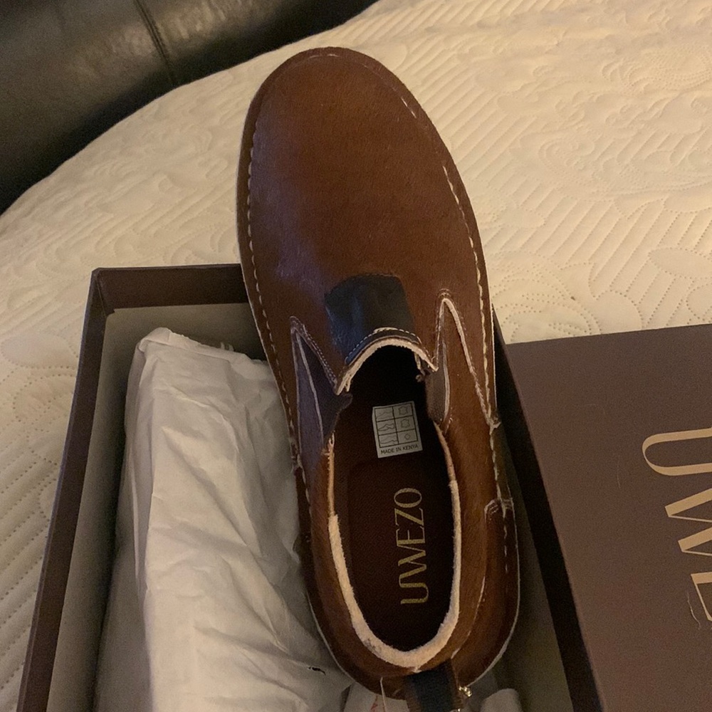 UWEZO cow hide men’ slip on shoe